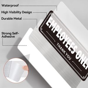 Panneaux de signalisation autocollants en aluminium robuste <span class=keywords><strong>pour</strong></span> accès réservé aux employés/personnel, résistants aux intempéries, <span class=keywords><strong>pour</strong></span> bureaux/entrepôts - Product Image 3
