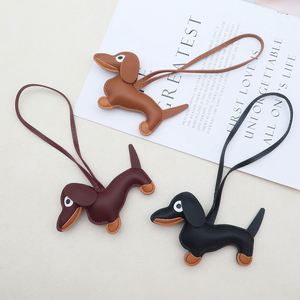 Porte-clés créatif en cuir PU et PVC, pendentif mignon en silicone pour sac, motif chien Teckel, pour décoration de sac à main femme - Product Image 3