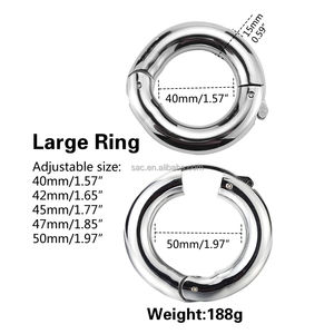 SacKnove venta al por mayor ajustable adulto plata fimosis escroto antideslizante prepucio pene juguetes sexuales anillos de pene de acero inoxidable para hombres - Product Image 4