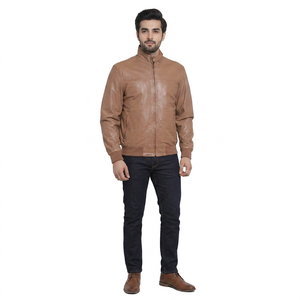 Men's Casual <b>Winter</b> <b>Leather</b> <b>Jacket</b> High Street Style with Stand Collar Good Quality <b>jacket</b> for men - Product Image 1