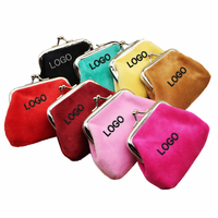 Porte-monnaie court en velours côtelé couleur bonbon personnalisable, petit portefeuille étudiant avec fermeture éclair, doublure en polyester, mode féminine