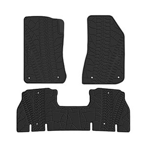 Ajuste personalizado Jeep Wrangler JL 4x4 puerta 2018-2025 alfombrillas de coche para todo tipo de clima resistente <span class=keywords><strong>Auto</strong></span> Liner látex protección para todo tipo de clima - Product Image 1