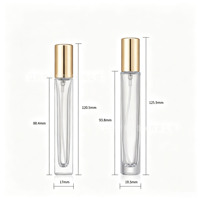 Botol Parfum Kaca Mini Persegi Panjang Transparan Desain Baru Grosir, Tutup Datar Mewah, Nosel Kustom