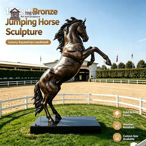 Statue de cheval sautant en bronze sur mesure, grande taille, décoration moderne pour jardin extérieur, œuvre d'art métallique, sculpture animale cheval, vente en gros OEM - Product Image 3