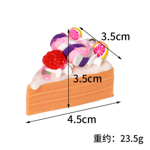Modelo de postre simulado de rebanadas de pastel de crema de frutas, decoración para mesa de postres de bodas y cumpleaños, accesorio para fotos - Product Image 5