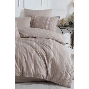 Parure de lit double en coton naturel Karden Flower avec drap-housse, plusieurs couleurs, housse de couette et 4 taies d'oreiller, douce pour la chambre - Product Image 5