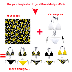 Sıcak seksi Bikini genç kız mayo çiçek desenli tasarım 2 parça Set özel Bikini kadınlar yaz plaj mayo mayo - Product Image 5