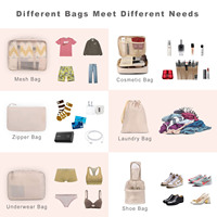 Ensemble de 8 cubes d'emballage bagages bagages dames ensemble de sac de voyage valise organisateur de sac Portable de logo personnalisé direct de l'usine