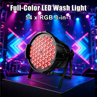 Projecteur LED professionnel 54x3W RGB 3-en-1 DMX512 pour scène, lumière de lavage IP20 RGBWAUV B22 E27 pour concert, discothèque, DJ, mariage, club, fête