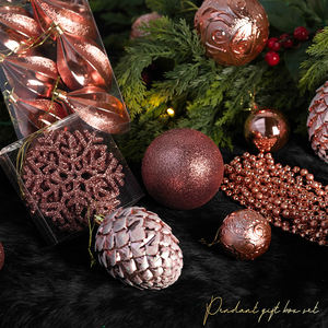 新しいクリスマスボールセット、モダンアートデザインのプラスチック製オーナメント、ギフトボックス入り - Product Image 5