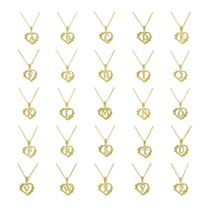 Con il nome del cuore di pesca, scritta con artiglio iniziale, per creare zirconi, ciondolo impermeabile alla moda, collane di gioielli da donna - Product Image 2