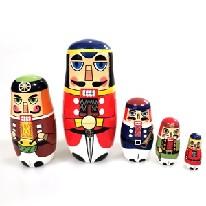 Juego de muñecas decorativas de Navidad de madera, juegos de muñecas anidadas, juguetes de regalo pintados a mano, regalo de madera, juguetes de madera - Product Image 2
