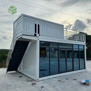 <span class=keywords><strong>Maison</strong></span> modulaire préfabriquée à 2 étages avec fenêtres en verre et balcon, structure en acier de luxe, <span class=keywords><strong>maison</strong></span> mobile, bureau portable, villa - Product Image 3