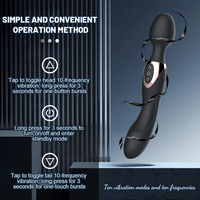 Vibrador de Doble Punta Interactivo para Mujeres, Estimulador de Clítoris y Punto G Realista con Doble Motor, Masajeador de Mano, Juguete Sexual para Adultos