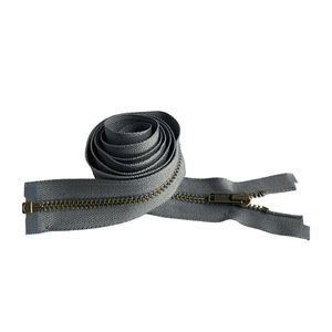 #3 #5 #7 #8 #10 fermeture éclair pour tissu brillant dents <span class=keywords><strong>argent</strong></span>ées fermetures éclair en métal personnalisées fermeture éclair en métal noir pour veste ouverte - Product Image 4