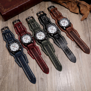 <span class=keywords><strong>Montre</strong></span> à quartz en <span class=keywords><strong>cuir</strong></span> véritable style punk rétro bohème pour homme, bracelets porte-bonheur pour <span class=keywords><strong>femme</strong></span>, bracelets pour homme, bijoux cadeau - Product Image 2