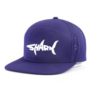 OEM Custom Waterproof Quick Dry 2025 New 6 Panel Custom Logo Hat Flat Brim Polyester Laser Cut Breathable Snapback Hat - Product Image 4