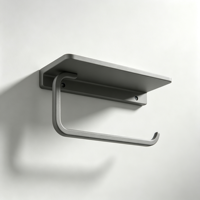 Porte-papier toilette en alliage d'aluminium usiné avec étagère de rangement, support mural personnalisé pour salle de bain, service OEM
