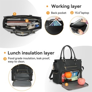 Custom 2-in-1 Laptop Tote <strong>Bag</strong> <strong>for</strong> Women with Big Insulated <strong>Lunch</strong> Compartment <strong>Work</strong> Tote <strong>Bag</strong> with 15.6 Inch Laptop Compartment - Product Image 4