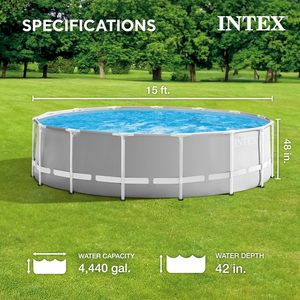 <span class=keywords><strong>Intex</strong></span> 26726 15 'X 48 "cadre métallique piscine famille ronde acier hors sol cadre rond natation prisme cadre Premium piscines - Product Image 2