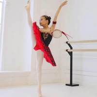 Costume de compétition professionnel en spandex rouge pour la danse classique pour adultes, jupe de lapin, Don Quichotte espagnol