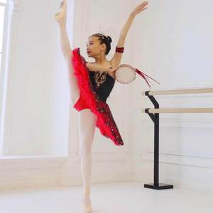 Costume de compétition professionnel en spandex rouge pour la danse classique pour adultes, jupe de lapin, Don Quichotte espagnol - Product Image 5