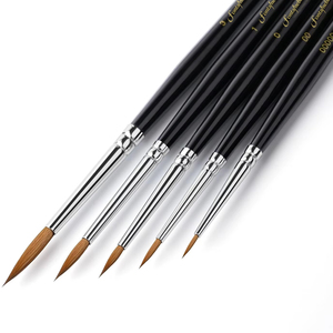 Lot de 5 pinceaux professionnels Kolinsky Sable miniatures avec logo personnalisé - Product Image 5