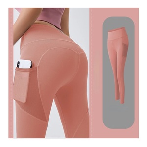 Pantalon de yoga en gros avec contrôle des poches Leggings taille haute pour femmes Séchage rapide Fournisseur de leggings de yoga quotidiens personnalisés de BD - Product Image 5
