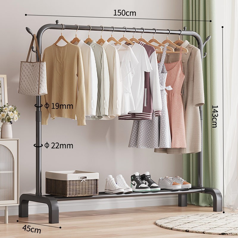 Negro, 150 cm de largo [Tubo de acero mejorado, engrosado]