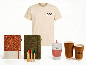 Promotional <b>Gift</b> Set Custom Logo T-shirts A5 Bamboo Notebooks Cotton Bags Water Bottles Branded Pen for Client Giveaways - Product Image 2