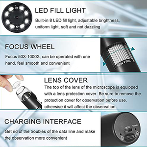 1000X <strong>Digital</strong> <strong>Microscope</strong> with Mounting Bracket 50X-1000X for <strong>Camera</strong> Photo Video Adjustable Wifi <strong>Microscope</strong> - Product Image 2