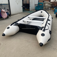Bateau pneumatique populaire certifié CE européen 4m 5m avec sièges en aluminium et aluminium blanc