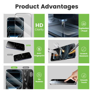 Accesorios de película protectora para <span class=keywords><strong>teléfono</strong></span> móvil personalizados, herramienta de instalación fácil, protector de pantalla con revestimiento oleofóbico, vidrio templado para iPhone - Product Image 4