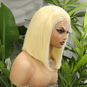 Pelucas de Cabello Humano Brasileño Doblemente Tejido de 12 Pulgadas FH # Pelucas vietnamitas lisas rubias 613 con encaje frontal 4x4 - Product Image 2