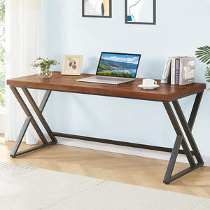 Escritorio de ordenador moderno de 1,52 m de largo para oficinas en casa, mesa de madera maciza y tubos de acero para trabajo administrativo y estudio para villas - Product Image 5