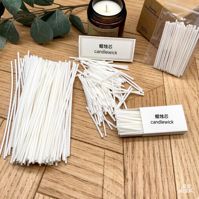Customized Wholesale Smokeless Natural Organic Cotton Wick Coated 30pcs Per Box Pearl Sand Candle Wicks for Sand Candles Making