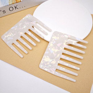 European American <strong>Acetic</strong> <strong>Acid</strong> Board Hair Combs Fashion Exquisite Anti-static Marble Pattern Wide Teeth Comb Hair Acetate - Product Image 2