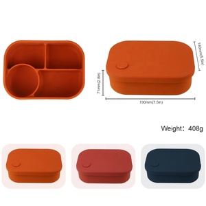 Food Grade <strong>Silicone</strong> 4 Compartments Silicon Bento LeakProof School Children Kid <strong>Silicone</strong> Bento <strong>Lunchbox</strong> Lunch Box With Lid - Product Image 6
