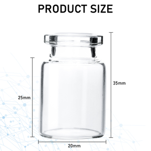 Glass Pharmacy Vial <b>Bottle</b> with Rubber <b>Stopper</b> Clear Empty Container for Cosmetic Serum and Lab Packaging Use - Product Image 3