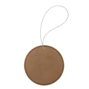 Wholesale Round Laser Engraved Leatherette Christmas Ornament Xmas Pendant Gift Personalized Custom Christmas Hanging Ornaments