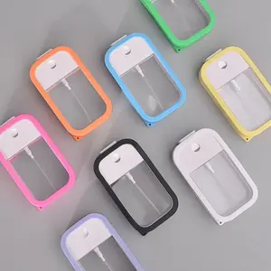Hot sale 50ml refillable card perfume bottle phone-shaped spray bottle with silicone cover for hand sanitizer sprayer