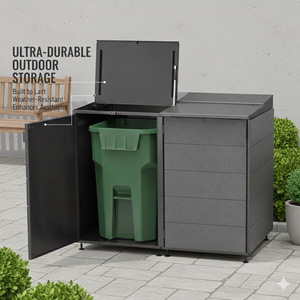 Couverture de poubelle extérieure décorative pliable murale en métal de qualité supérieure, résistante à l'eau, pour usage en jardin EDPTBC000 - Product Image 4