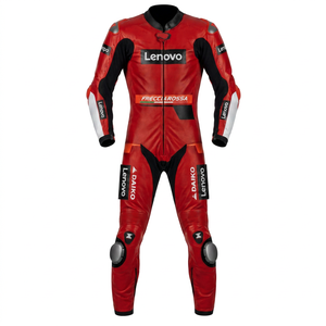Combinaison de moto en cuir sur mesure de qualité supérieure MotoCP Racing 1 pièce, équipement de conduite avec bosse niveau 2 CE, fabriquée sur mesure - Product Image 1