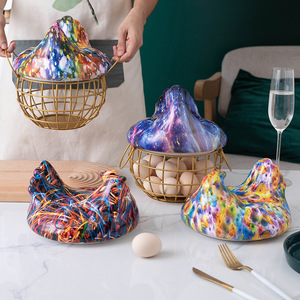 Hen Shaped Egg <b>Basket</b> <b>With</b> <b>Lid</b> Multifunction Kitchen Storage For Eggs And Spices Freshness Preservation - Product Image 1