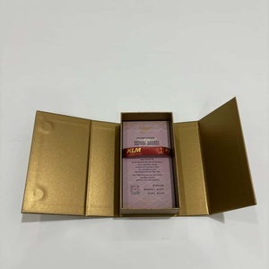 Caja de Regalo Rígida de Estilo Libro Premium, Doble Puerta, Lujo en Dorado, Logotipo Personalizado con Estampado en Caliente y Grabado en Relieve para Regalos Corporativos <span class=keywords><strong>VIP</strong></span> - Product Image 1