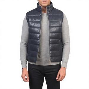 Chaleco de Cuero PU Negro para Hombre, Cuello en V, Cierre de un Botón, Casual, Sin Mangas, Resistente al Viento, Botones Dorados, Color Sólido, Invierno - Product Image 1