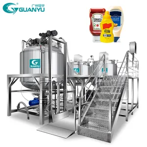 2000l Fixed Cheese Mayonnaise Making Processing Machine Homogenizer Emulsifying Vacuum Emulsifier Mixer Lotion Mixing Machine