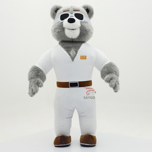 Disfraz de Mascota de oso suave para <span class=keywords><strong>alquiler</strong></span> de eventos 2M 2,6 m efecto de caminar inflable oso gris mascotas <span class=keywords><strong>disfraces</strong></span> adultos trajes - Product Image 1