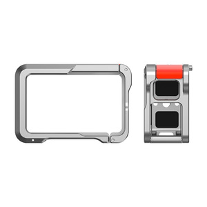 กรงอะลูมิเนียมอัลลอยด์สำหรับ DJI Action 4/3/5 Pro พร้อมฝาครอบแบตเตอรี่แบบถอดเร็วและพอร์ตติดตั้งสำหรับกล้องถ่ายภาพกีฬา - Product Image 2