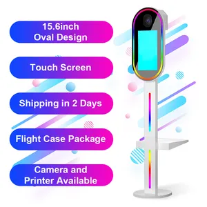 15.6inch Oval Photo Booth Mirror Dslr Photobooth Machine Touch Screen Selfie Magic Mirror Photo Booth Oval For Party
